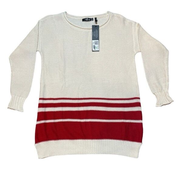 DAISY FUENTES PETITES Red/Cream Sweater Size PXS NWT - Picture 6 of 7
